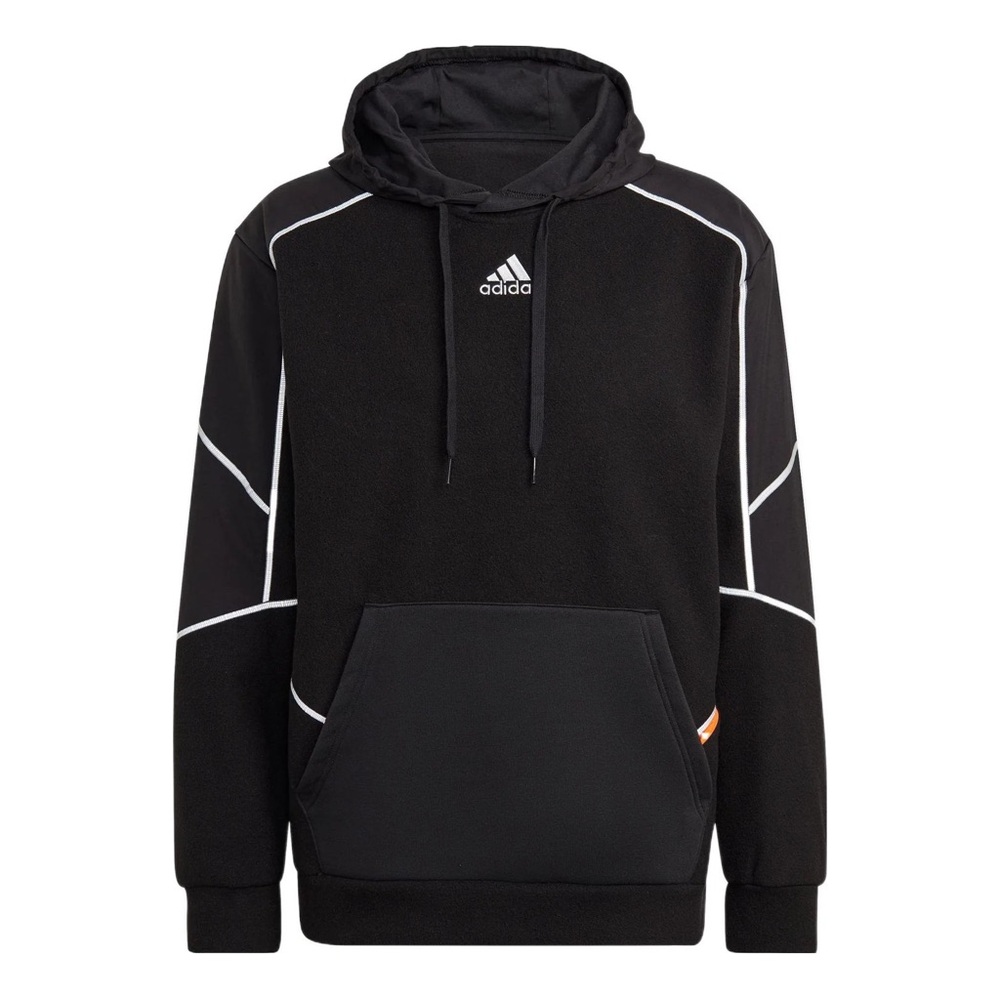 adidas Black Hooded Sweatshirt with White Logo
